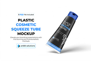Plastic Tube Cream & Gel Packaging, a Packaging Mockup by artBit Design Studio