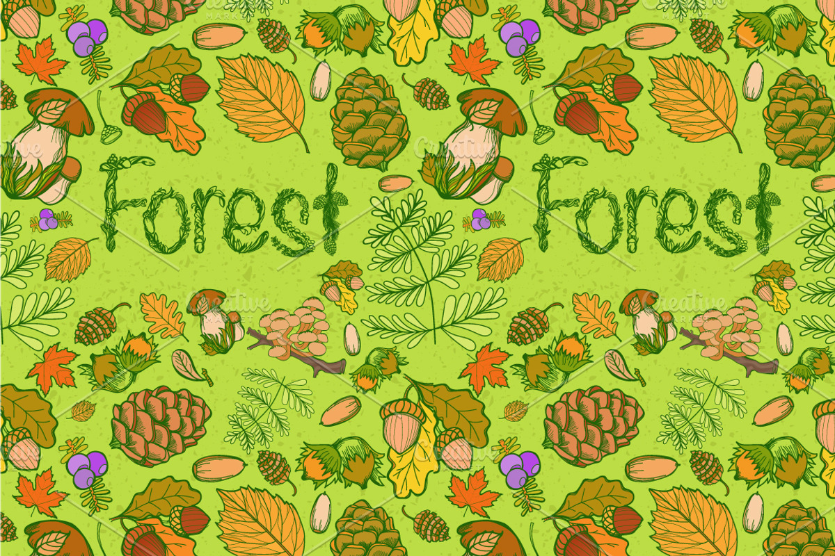 Forest seamless pattern, a Wallpaper Graphic by Vikpit (Photo 5 of 7)