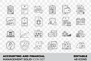 Financial Management Outline icon, an Outline Icon by Unique Design Team (Thumbnail 1 of 3)