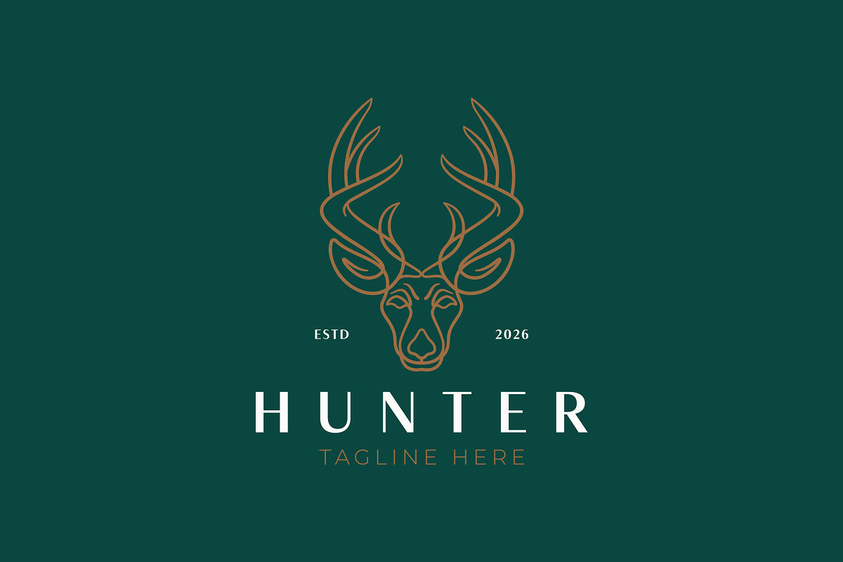 Linear Abstract Reindeer Head Logo, a Branding & Logo Template by Signatoro (Photo 2 of 3)