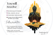 Modern Golden Buddha Clipart Set, a Decorative Illustration by ThatsDesignArt (Thumbnail 10 of 10)