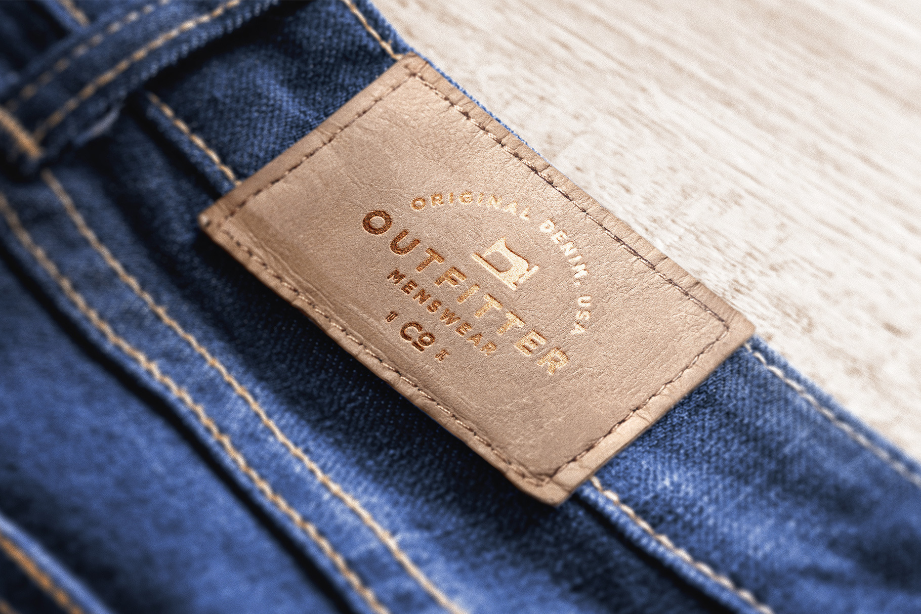 Logo Mockup Label Jeans - 5 Styles, an Apparel Mockup by Asylab