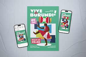 Burundi Independence Day Flyer Set, a Flyer Template by The Good Store