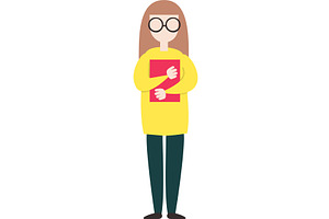 Woman holding cat vector icon, an Education Illustration by SiberianArt