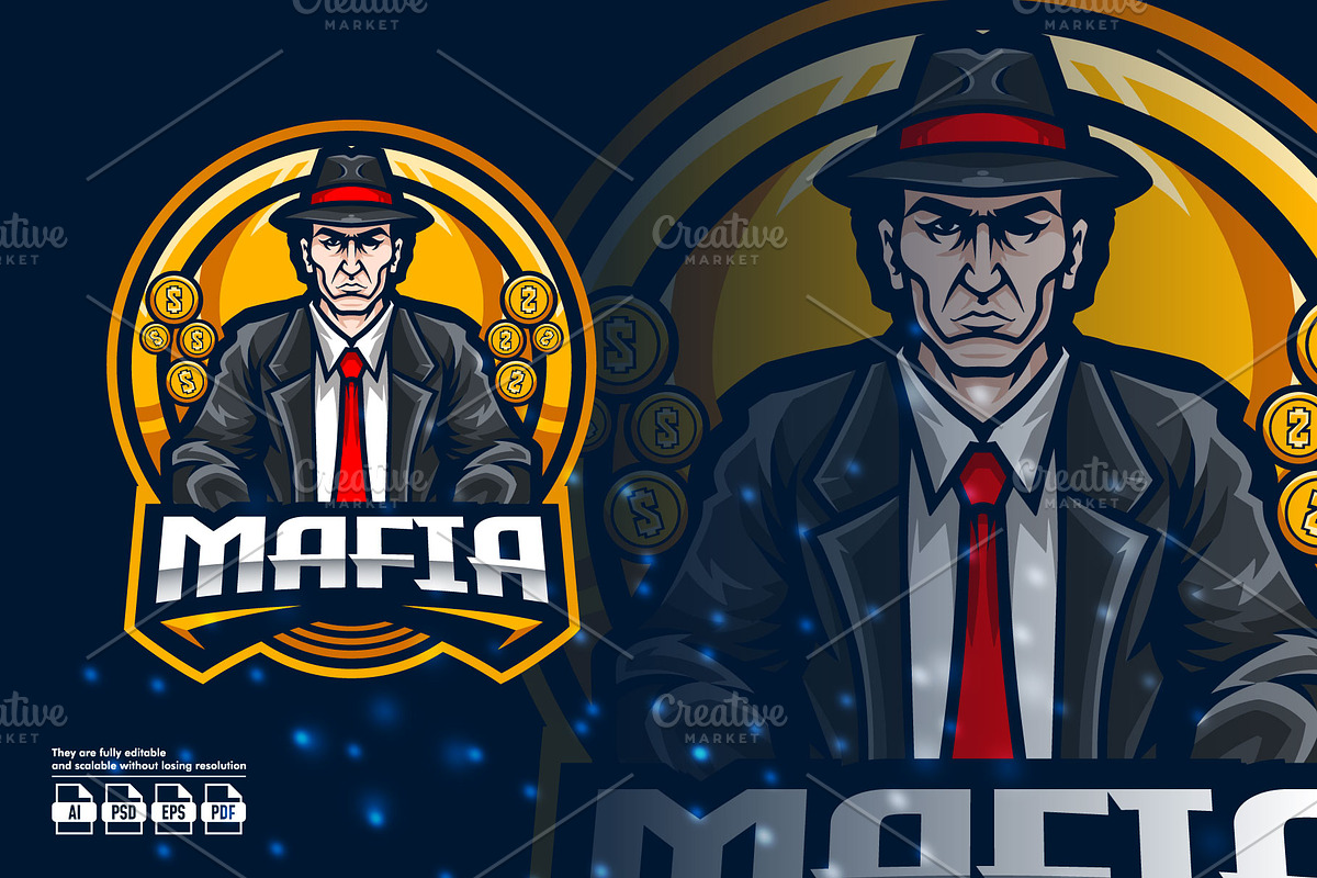 Mafia Mascot Esport Logo, a Branding & Logo Template by prps.std (Photo 1 of 3)