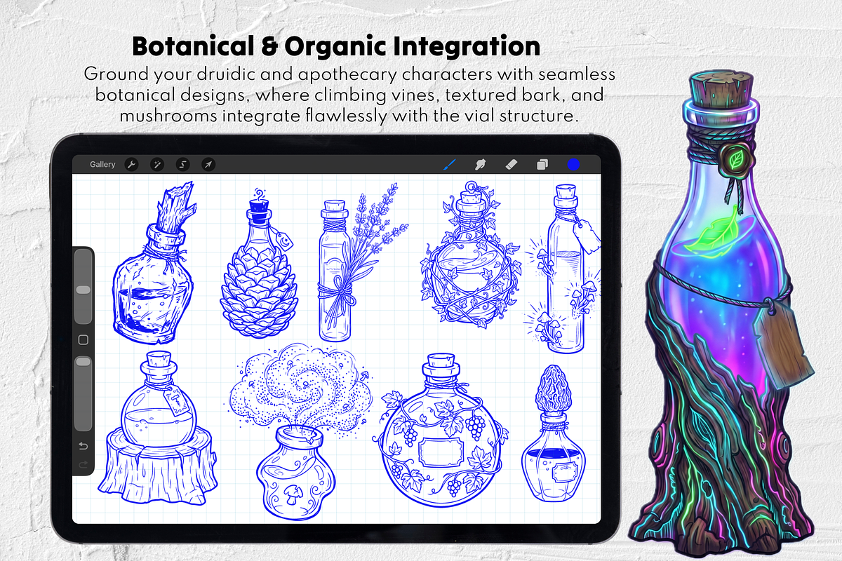 Potion & Poison Bottles Stamps, a Brush Add-On by Selentaori Studio (Photo 9 of 12)