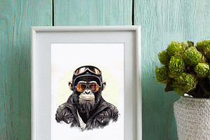 Cool Chimpanzee Wearing Sunglasses.