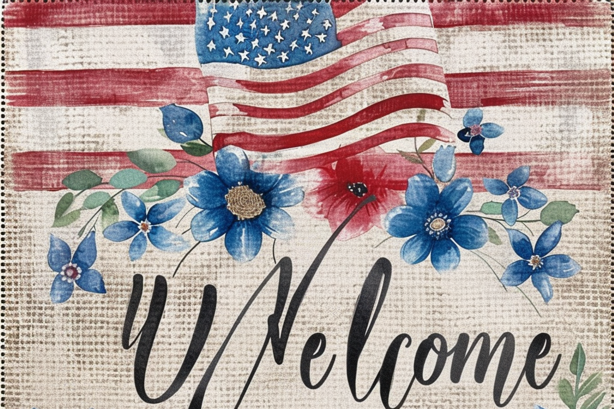 Floral American Flag, a Background Graphic by Printable Treasure (Photo 4 of 7)