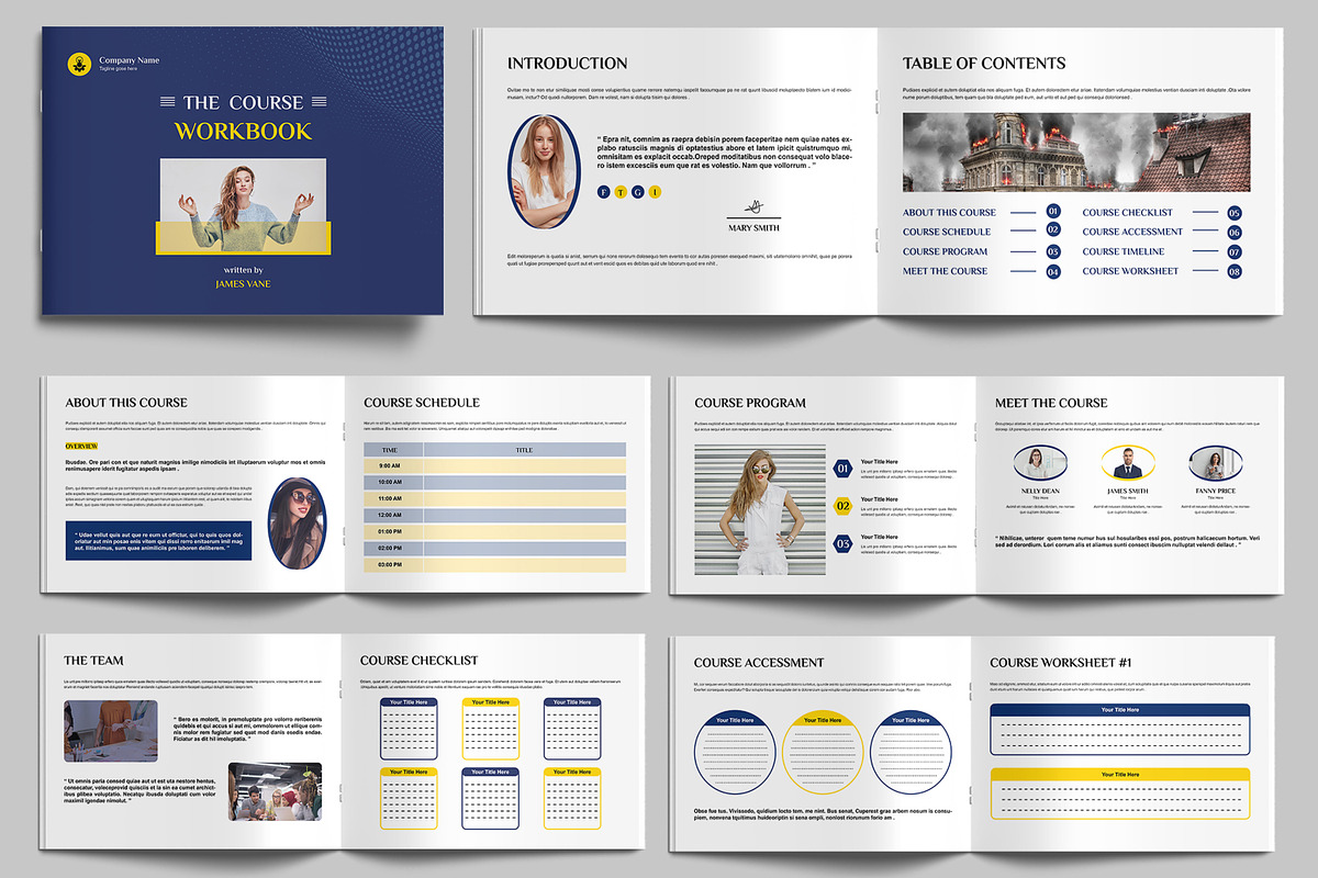 Workbook Planner Template Landscape, a Stationery Template by MightyDesign (Photo 1 of 9)