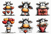 Funny Peeking Valentine Cow Clipart, an Illustration by Craft Nest (Thumbnail 6 of 11)