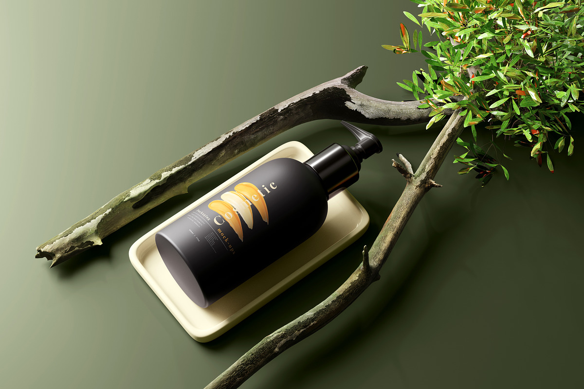 Dark Plastic Cosmetic Mockup Bundle, a Cups & Container Mockup by pmvch (Photo 62 of 111)
