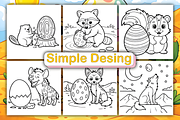 Animals Easter Eggs Coloring Book, a Seasonal Illustration by Ink Gallery (Thumbnail 3 of 4)