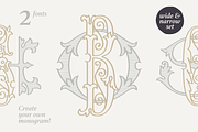 Wedding Monograms fonts set, a Serif Font by kaer_shop (Thumbnail 1 of 10)
