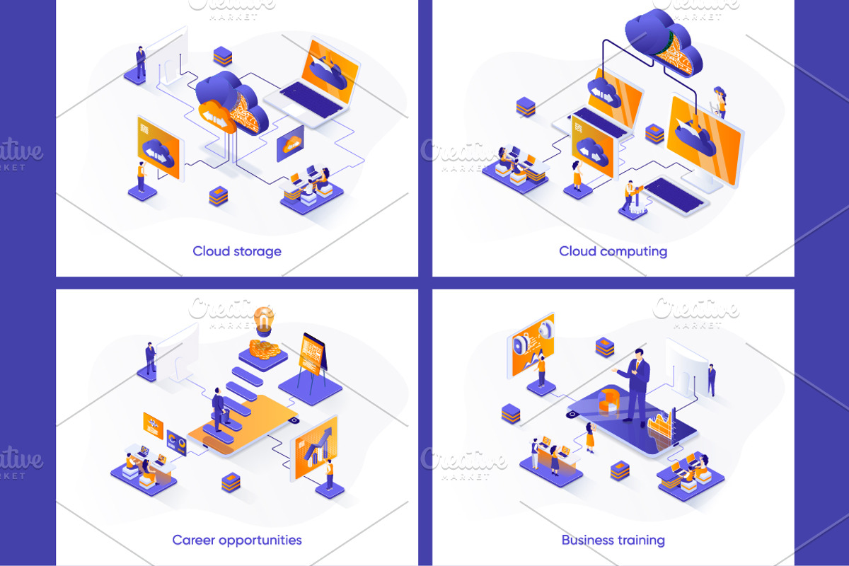 Isometric Concept Illustration Kit, a Templates & Theme by alexdndz (Photo 6 of 26)
