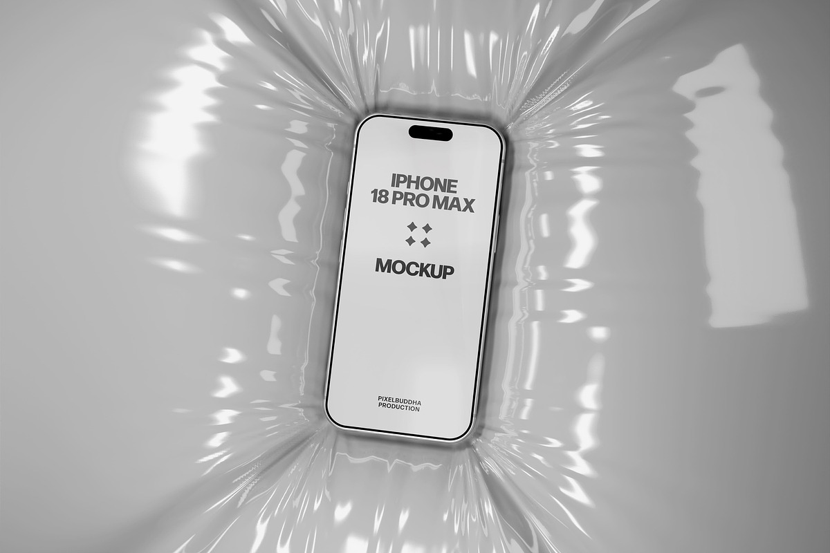 iPhone 18 Pro Max Mockup on Vinyl, an iPhone Mockup by Design Squad (Photo 2 of 2)