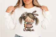 Whimsical Easter Girl Clipart Png, an Illustration by Craft Nest (Thumbnail 7 of 11)