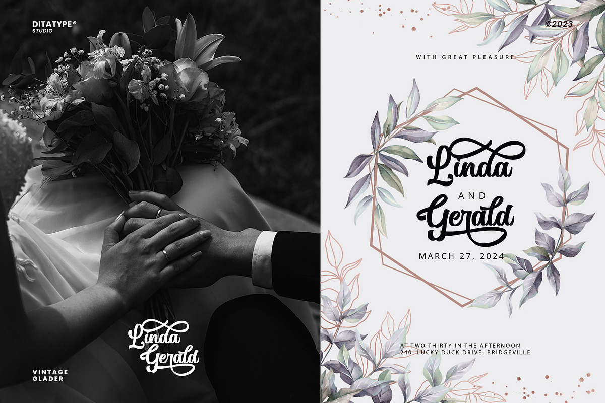 Vintage Glader, a Script Font by Ditatype (Photo 5 of 10)
