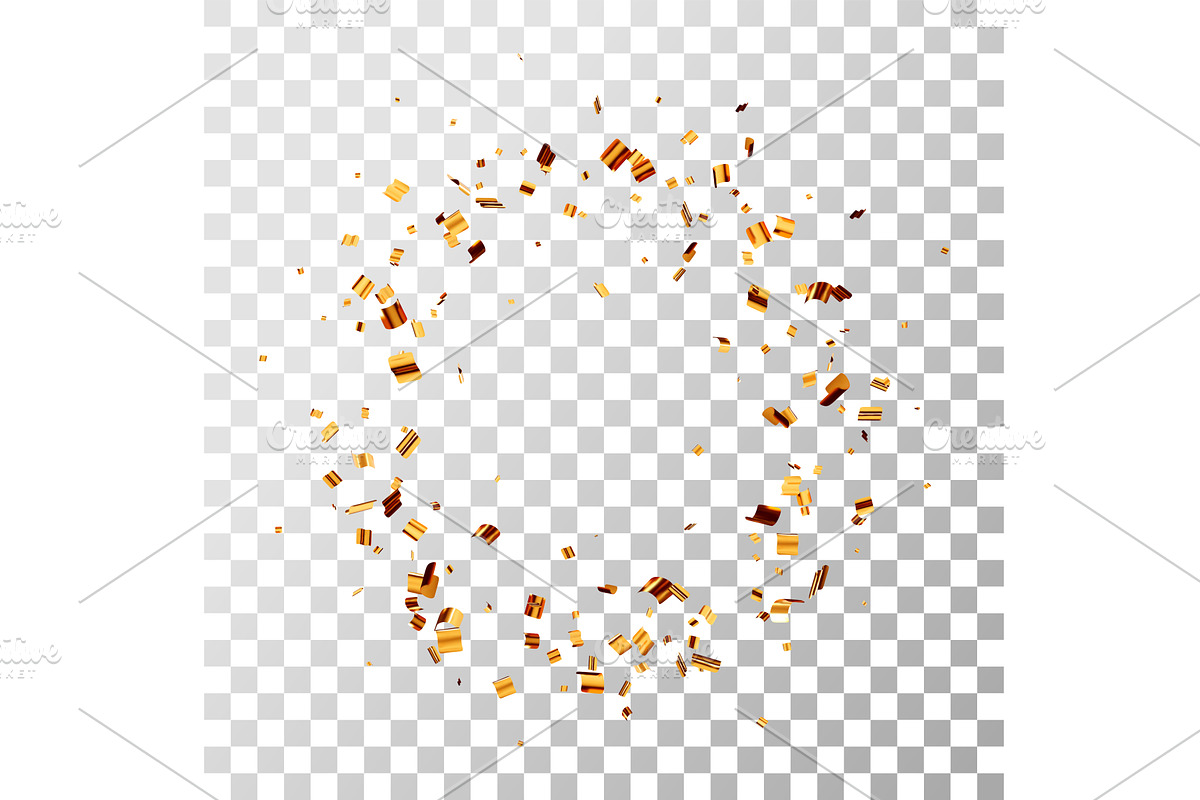 3D party gold confetti on, an Illustration by Abscent