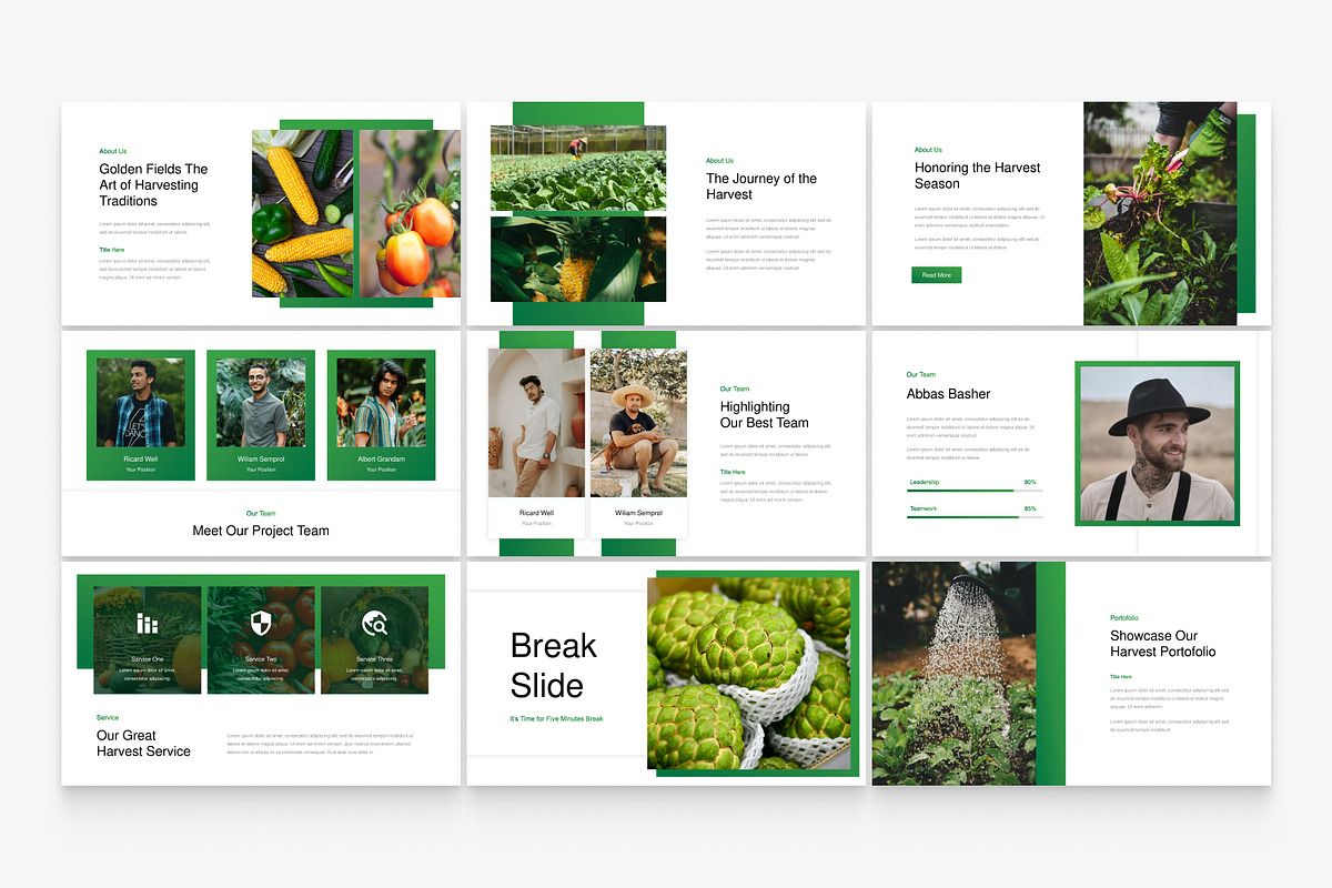 Green Nature Harvest Presentation, a Presentation Template by Eklip Studio (Photo 3 of 5)