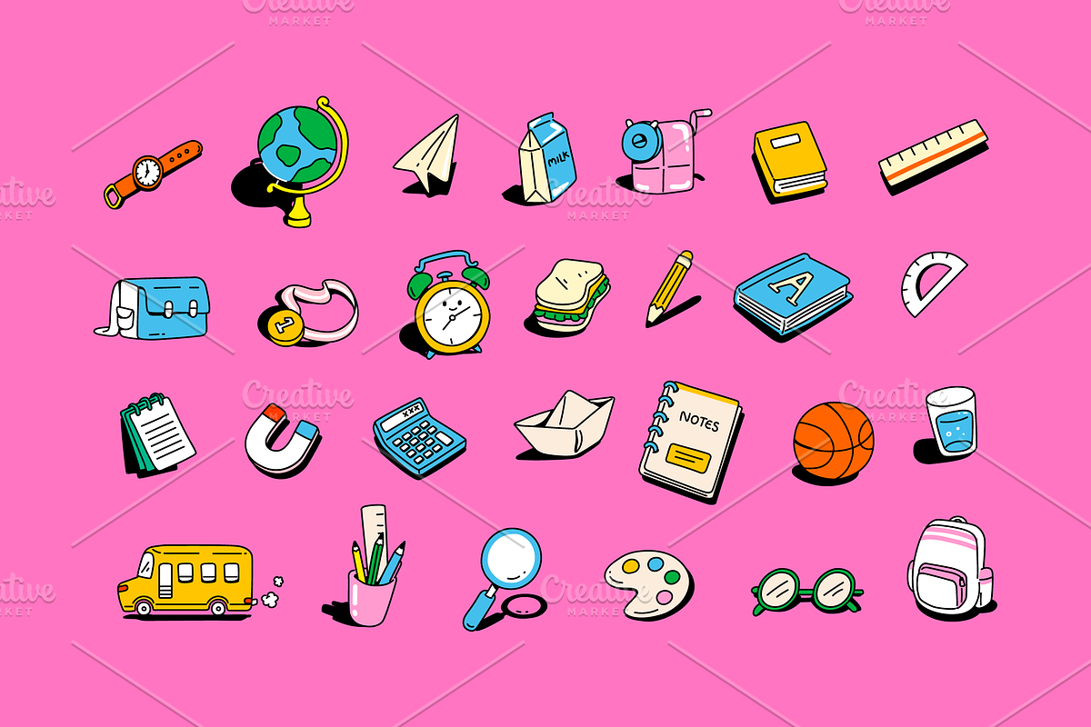 Back To School Element Set, an Education Illustration by Sinando Studio (Photo 2 of 4)