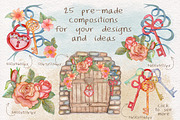 Watercolor Floral home. Cozy flowers, a Texture Illustration by antuanetto (Thumbnail 2 of 12)