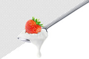 Fruit yogurt on spoons, an Object Graphic by Fruits+Veggies (Thumbnail 2 of 14)