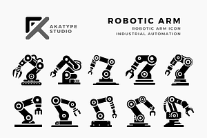 Robotic Arm Icon Vector, an Icon by Akatype Studio