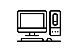 Computer monitor black icon, an Outline Icon by Creative priyanka