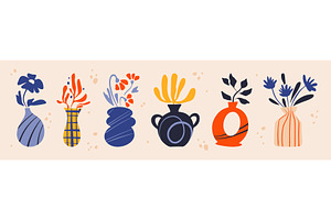 Colorful doodle vase collection with, an Object Illustration by art PVP - market