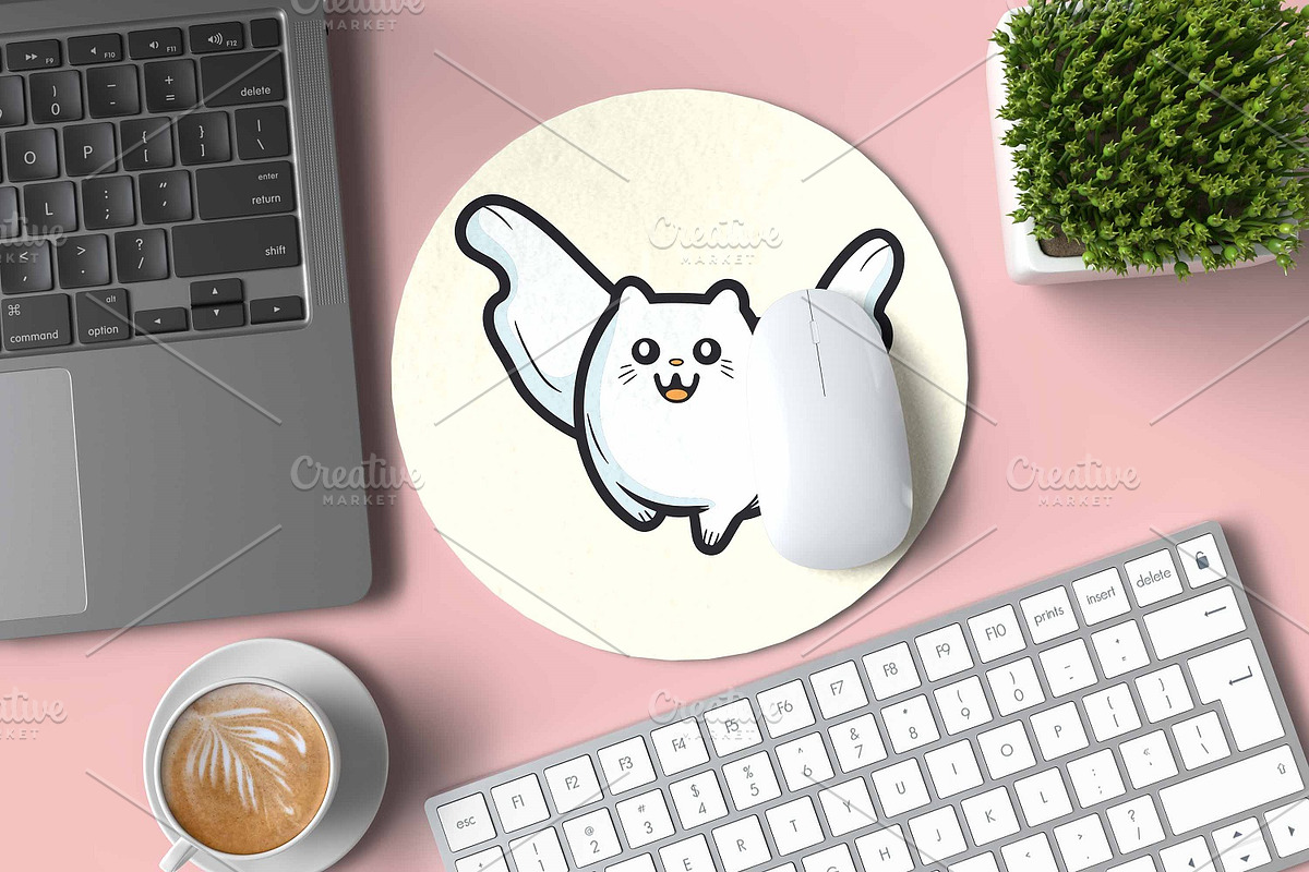 Halloween Ghost Cat Vector Clipart, a Seasonal Illustration by ARTify Illustrations (Photo 4 of 4)