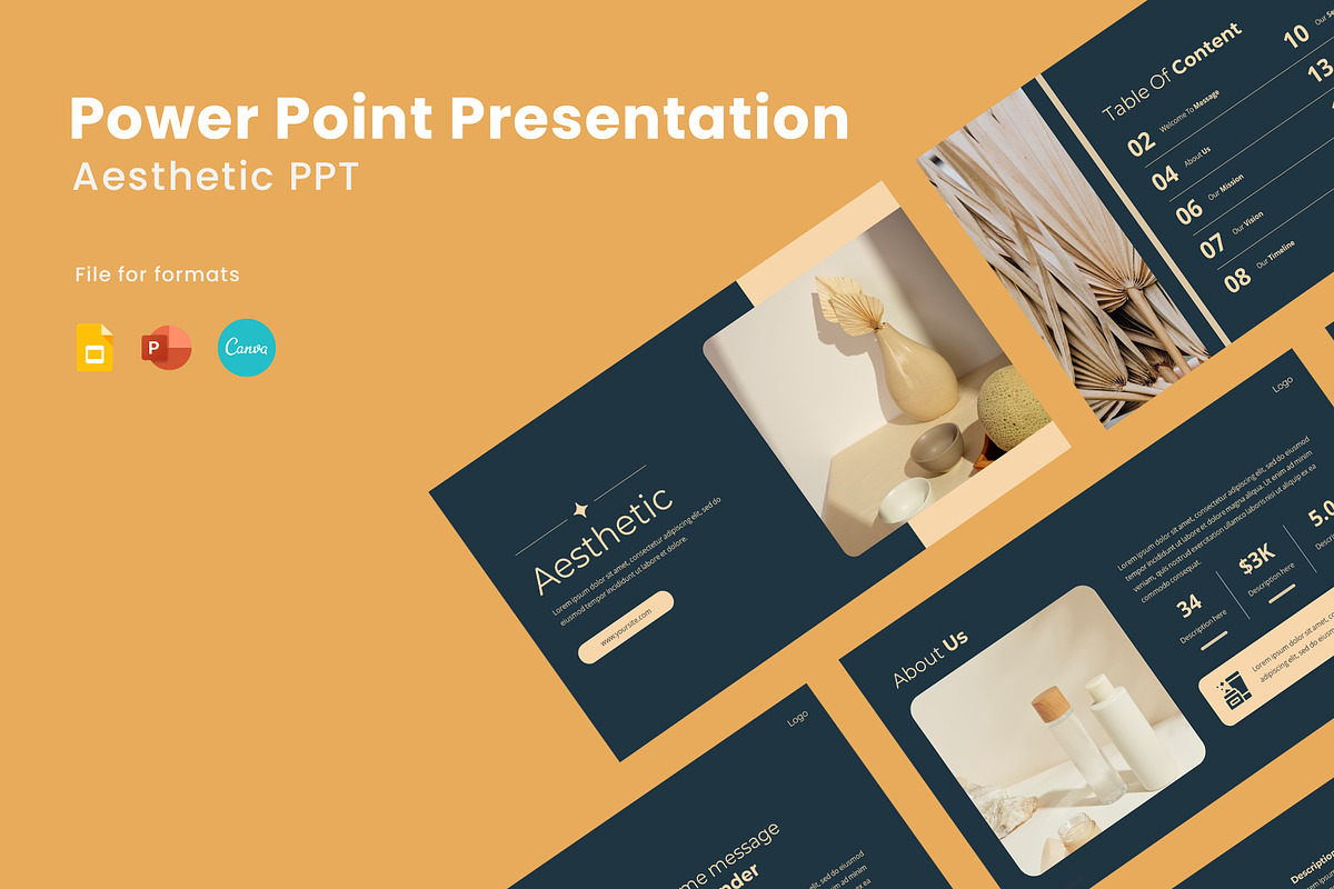 Aesthetic Power Point Template, a Presentation Template by Recreative (Photo 1 of 6)