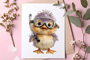 Watercolor Summer Funny Chick PNG, a Seasonal Illustration by Canvas Craft (Thumbnail 7 of 7)