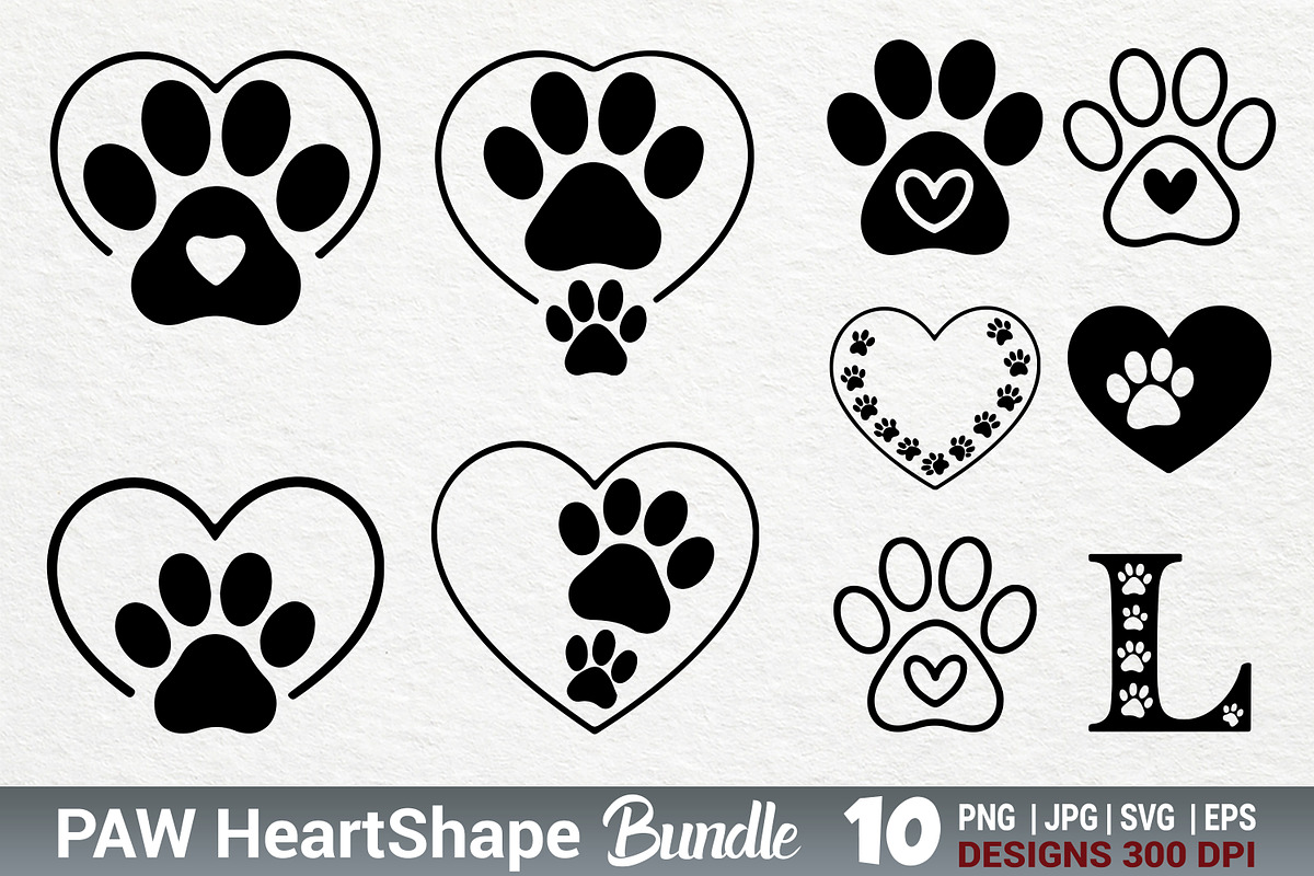 Paw Heart Shape SVG PNG Bundle, a Photo by Actual Pixel (Photo 1 of 3)