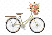 Peach Floral Wedding Bicycle Vectors, an Illustration by Amanda Ilkov (Thumbnail 3 of 5)