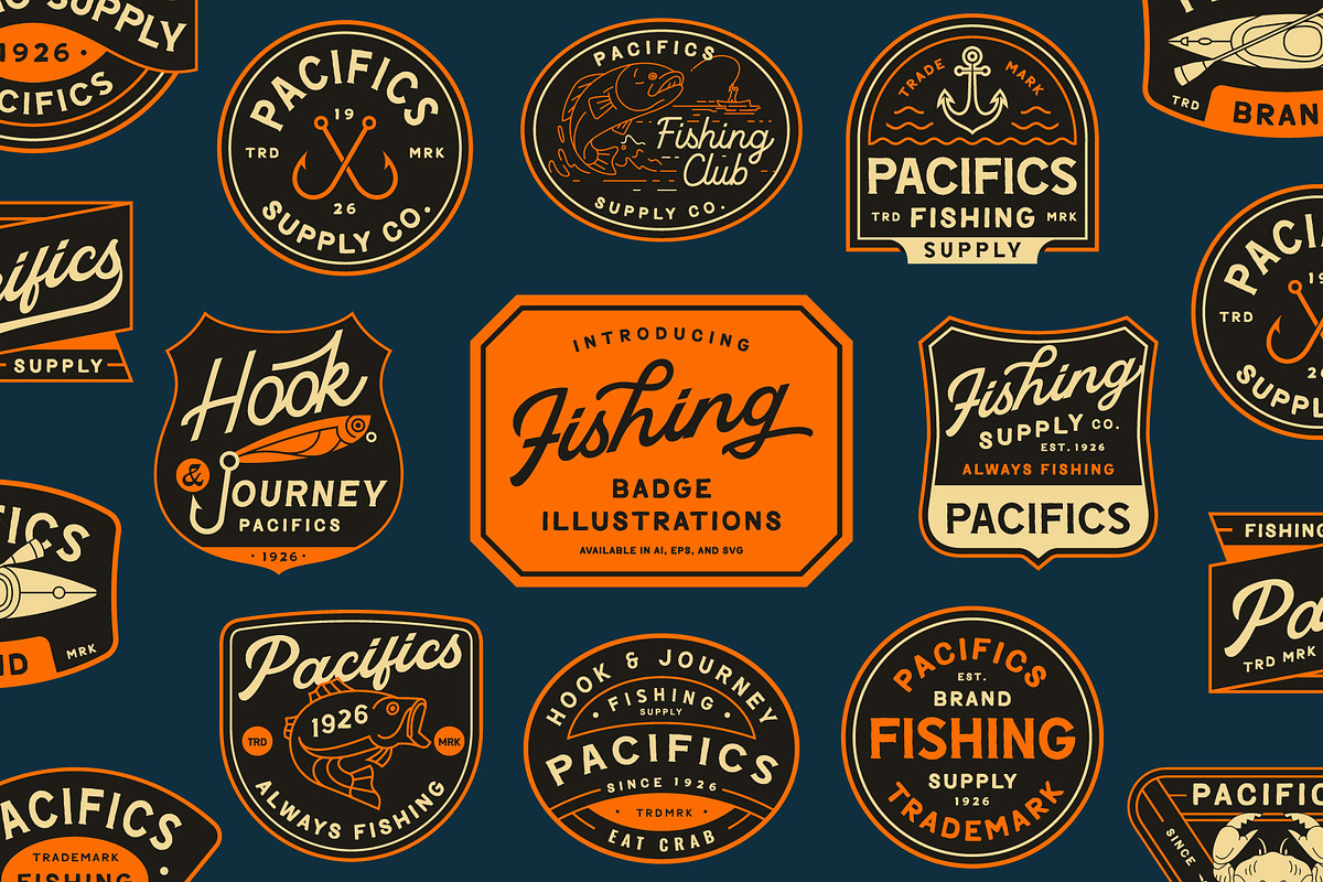 Fishing Badge, an Illustration by Skilline Supply Co. (Photo 1 of 10)