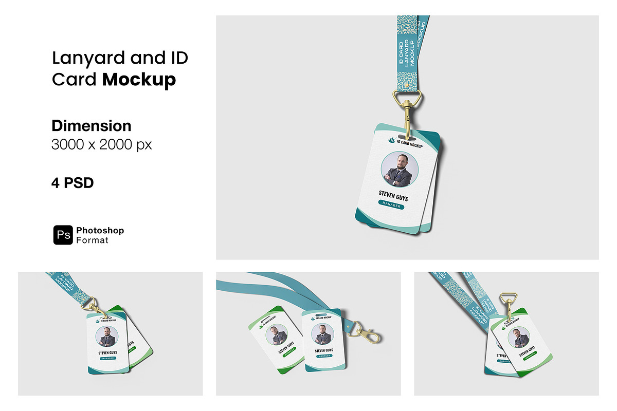 Lanyard and ID Card Mockup, a Product Mockup by ianmikraz (Photo 1 of 5)