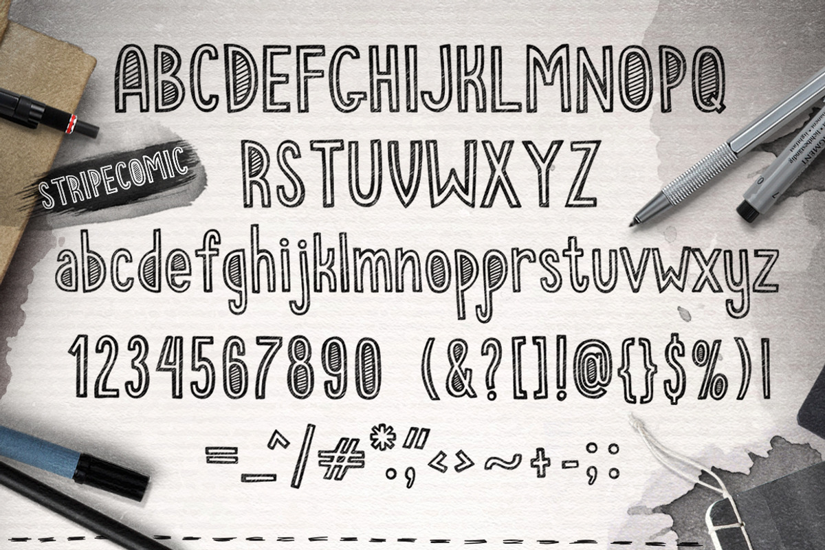 Stripecomic Typeface preview 2