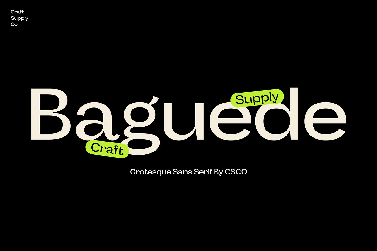 Baguede - Grotesque Sans Serif, a Sans Serif Font by Craft Supply Co. (Photo 1 of 8)