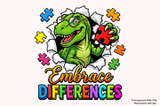 T-Rex Dinosaur Autism Awareness Png, a Graphic by Clipart Bloom (Thumbnail 1 of 3)