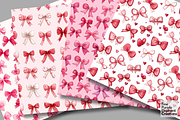 Watercolor Valentine Coquette Bows, a Pattern Graphic by Fine Purple Elephant (Thumbnail 3 of 5)