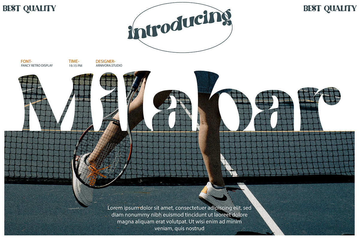 Milabar - Serif Font, a Serif Font by Artnivora.Std (Photo 1 of 5)