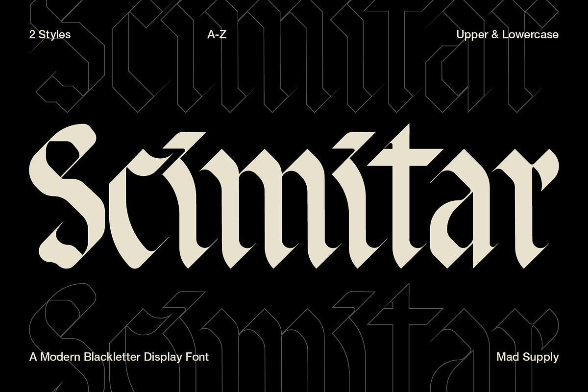 Scimitar | Blackletter Display Font, a Blackletter Font by Mad Supply (Photo 1 of 9)