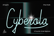 Cyberola – Futuristic Script Font, a Script Font by Drizy (Thumbnail 1 of 10)