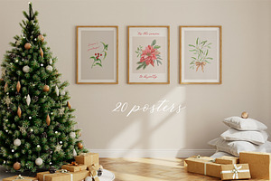 Crimson Mint Christmas Watercolor