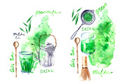Matcha tea poster set, a Food Illustration by katya.bogina (Thumbnail 7 of 7)
