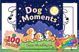 Dog Moments Puppy Life Coloring Page, an Animal Illustration by Coco Bloom