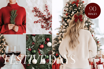 90 Christmas Stock Photos Bundle, a Holiday Photo by Refancy