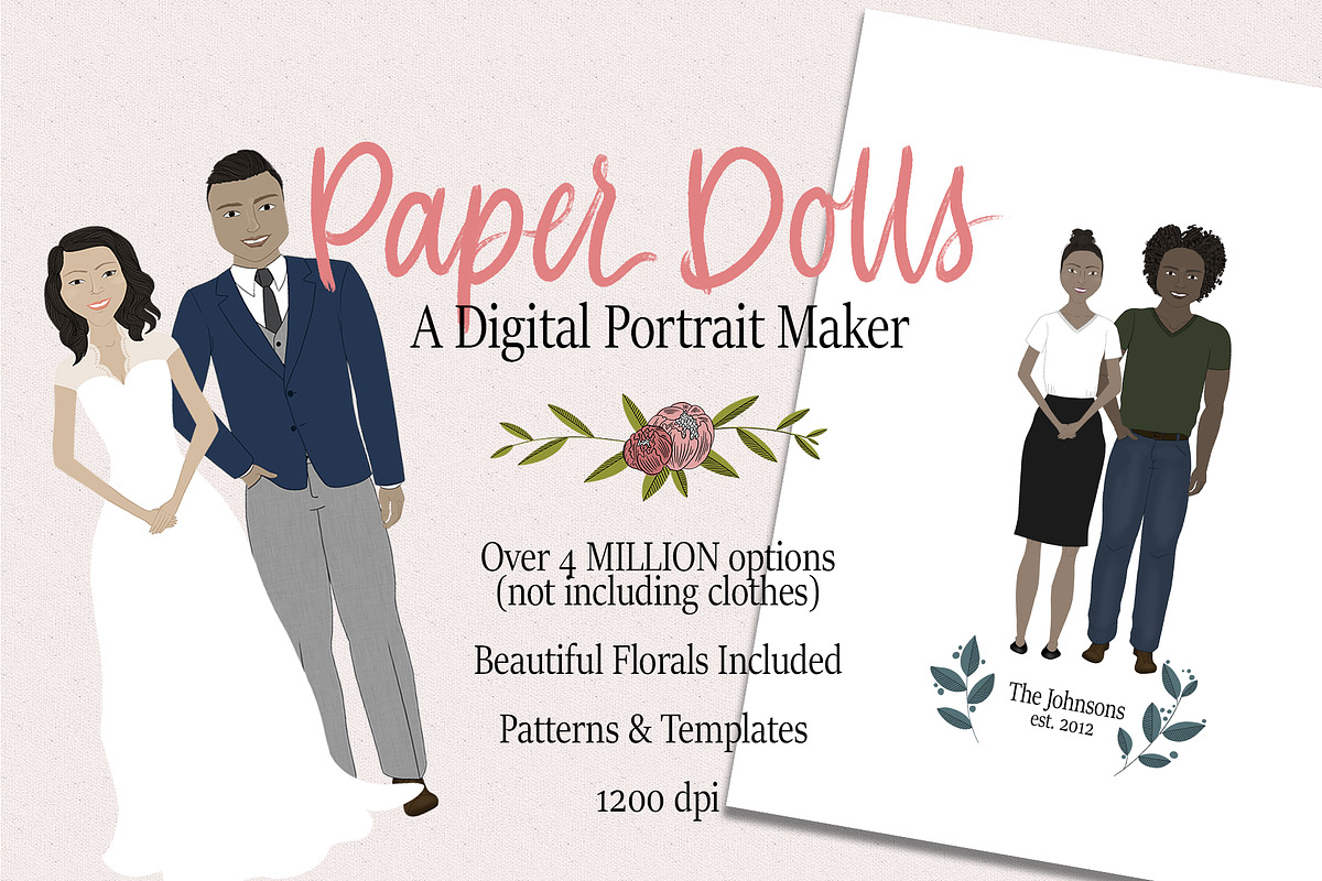 PAPER DOLLS, Digital Portrait Maker, an Illustration by Si Design Loft (Photo 1 of 7)