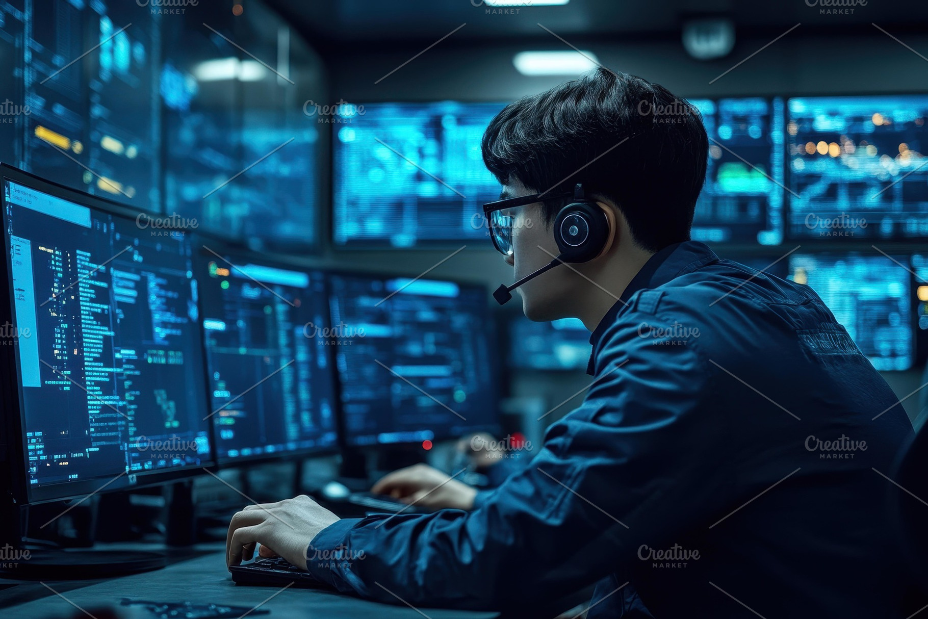 Data analyst works on complex algori, a Photo by Tanuart