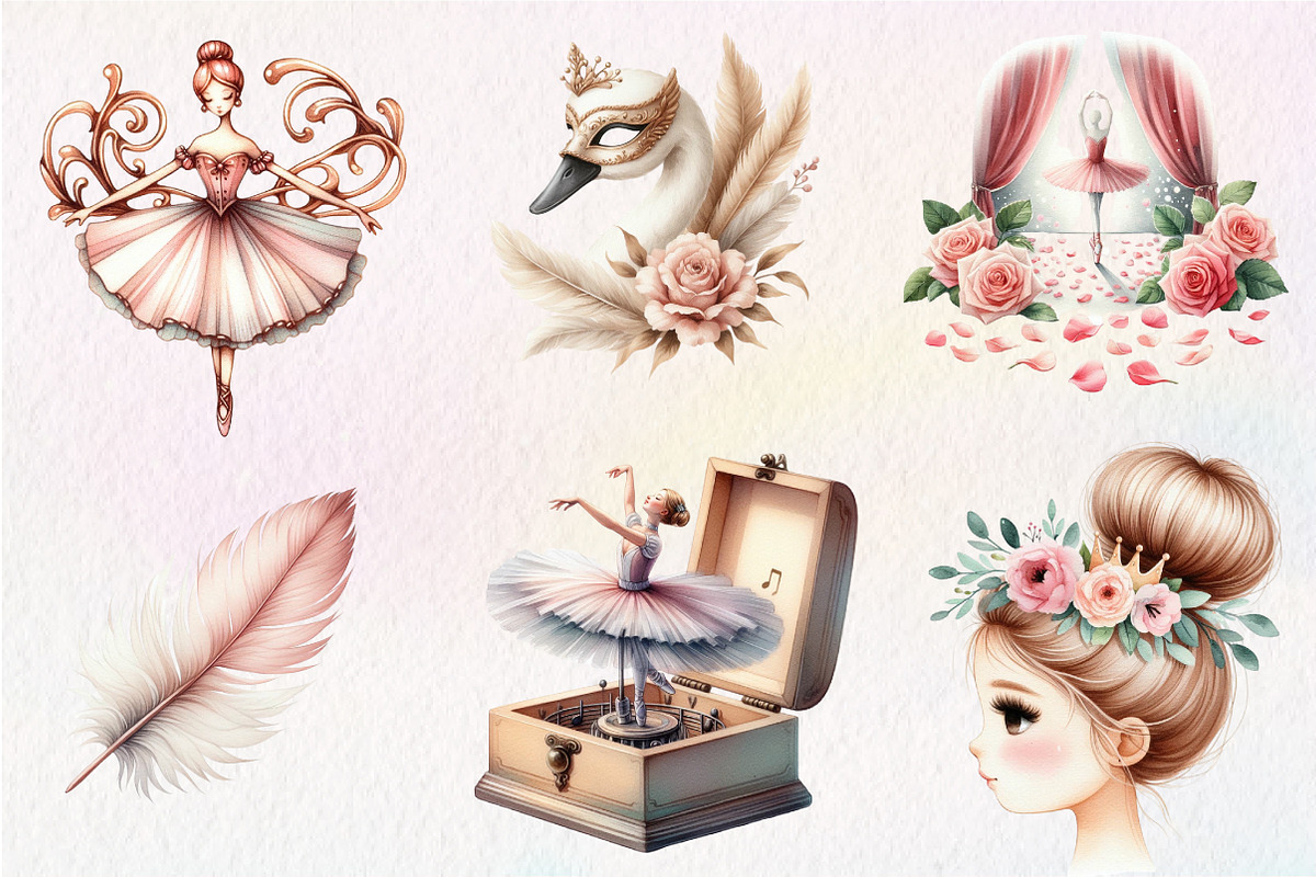 Watercolor Ballet Whisper Clipart, an Illustration by CreationArt (Photo 5 of 5)